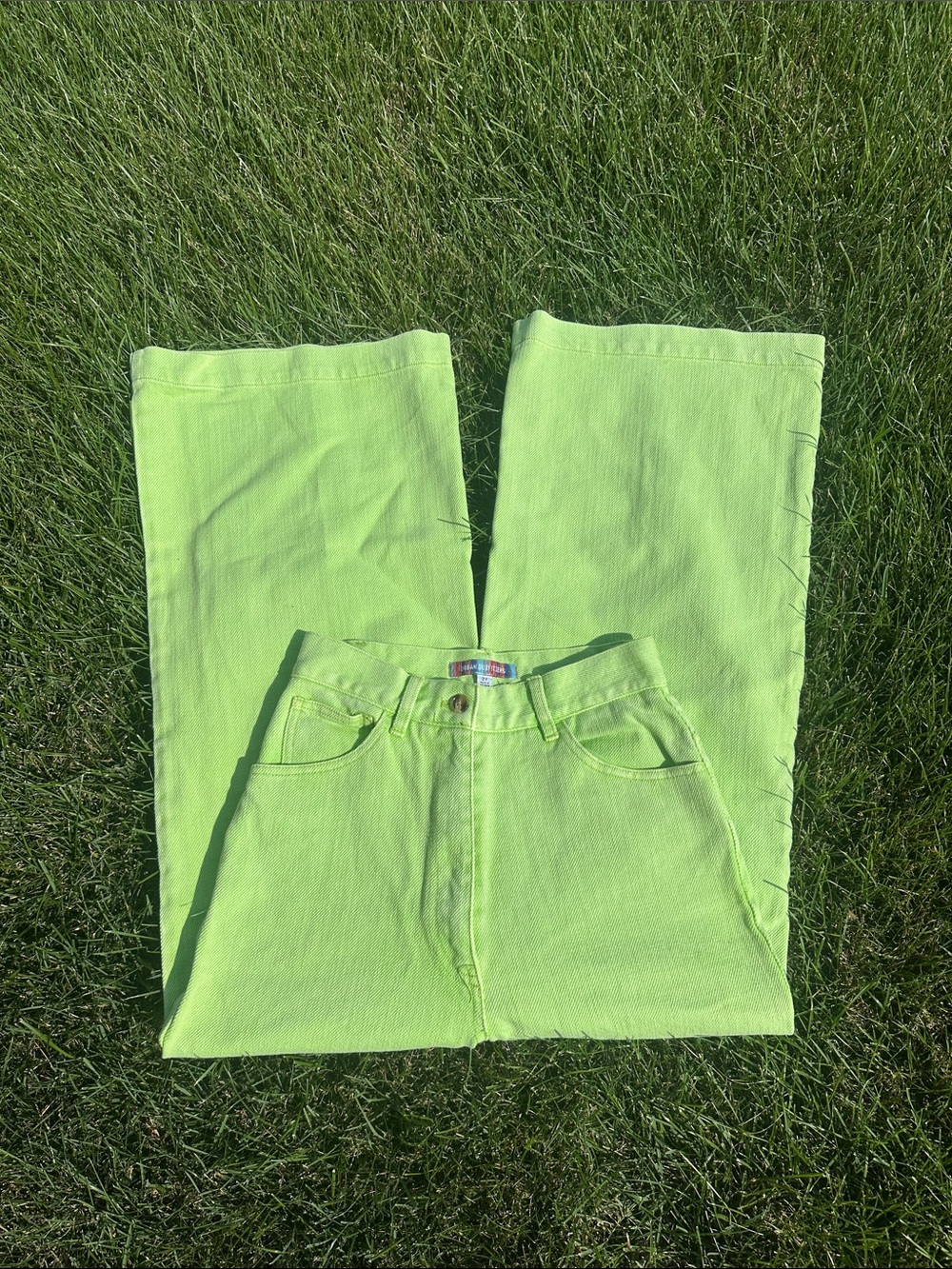 Urban Outfitters Neon Lime Bootcut Jeans